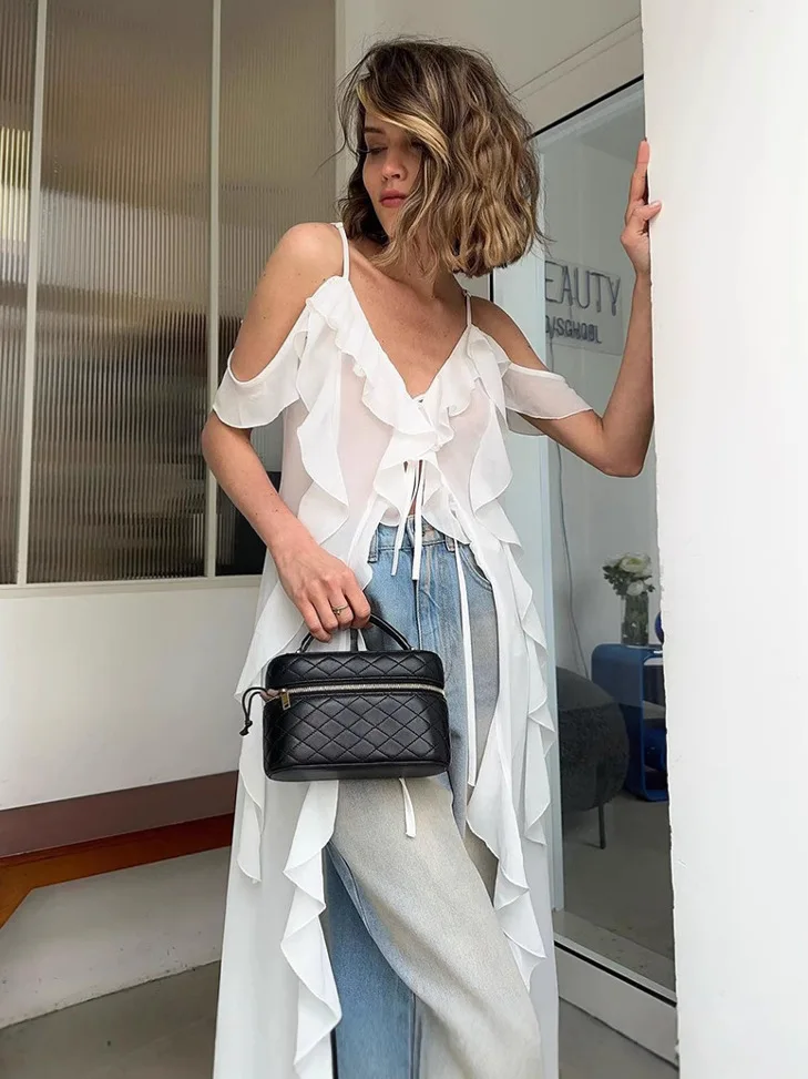 فساتين نسائية فستان رأس السنة 2025 محبوك كولوربلوك سموكينج رقبة دائرية عادية تناسب الشارع الشهير Y2K نمط الملح الاتجاه مريح #1