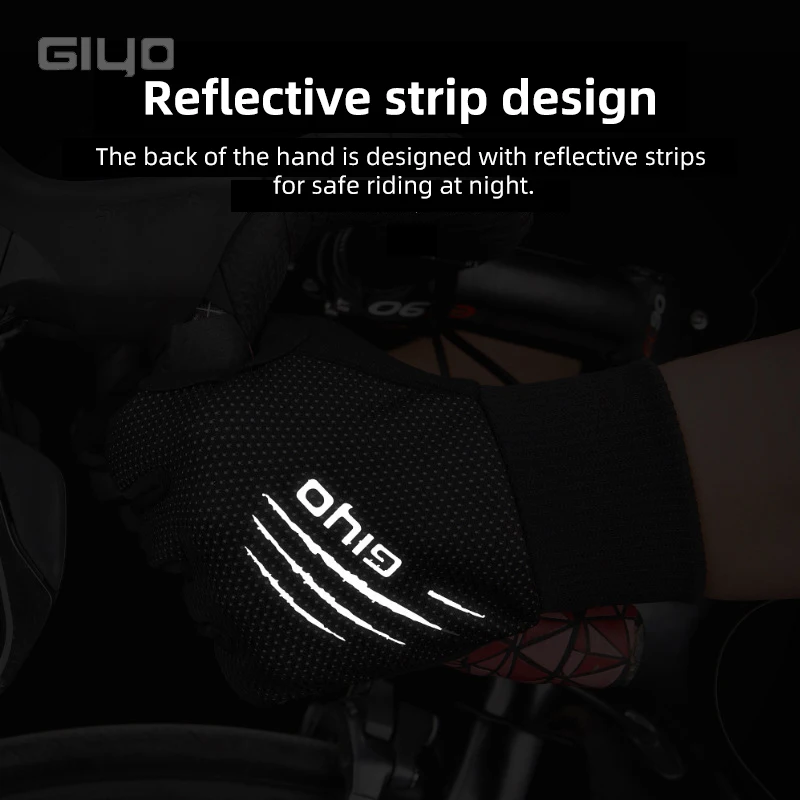 GIYO Cycling Winter Warm Full Finger Gloves Men Women Thermal Touch-screen SBR Filling Thicken Shockproof Bicycle Gloves Mittens