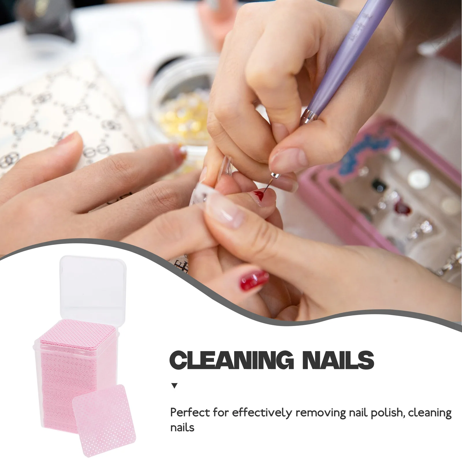 

Nail Polish Removal Wipes Soft Cotton Pads 2 Boxes Pink Box Manicure Tool Salon Home Use Gel Remover
