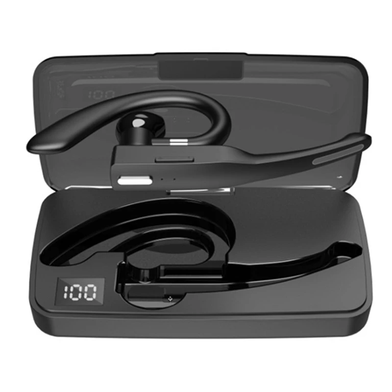 듀얼 마이크 노이즈 캔슬링 블루투스 헤드셋, V5.0 헤드셋, 드라이버 기계 사무실용 이어버드