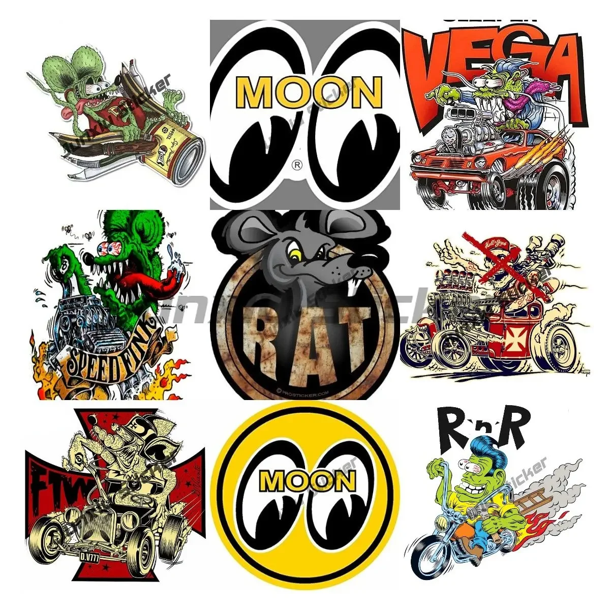 

Rat Fink Decals Moon Equipped Rat Fink Rat Rod Old School Hot Rod Graffiti Stickers New Arrivals Rat Fink Stickers Accessories