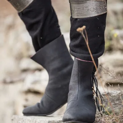 Zapatos de cuero PU de caballero para hombre, botas de tobillo de la Edad Media, Larp victoriano, vendaje renacentista, disfraz Medieval, fiesta de Carnaval