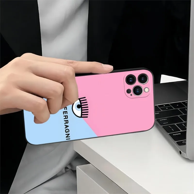 Hot Ferragnie-s Eyes Chiara Phone Case 2023 For IPhone 15 14 12 13 11 Pro Max Mini X XR XS Max 7 8 Plus New Black Silicon Cover