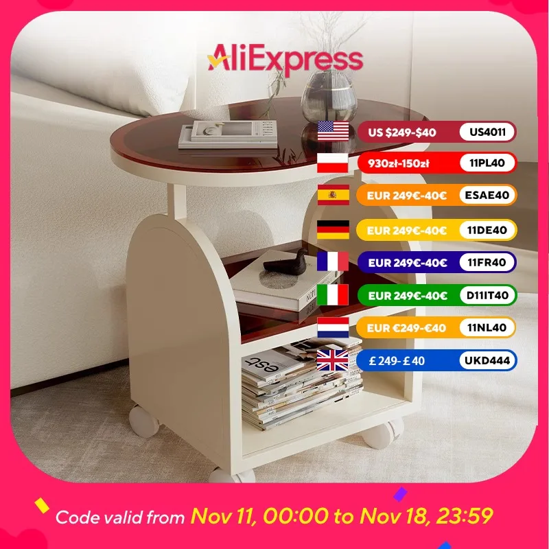 

Glass Design Coffee Table Living Room Storage Unique Nordic Small End Tables Modern White Minimalist Salontafel Furniture