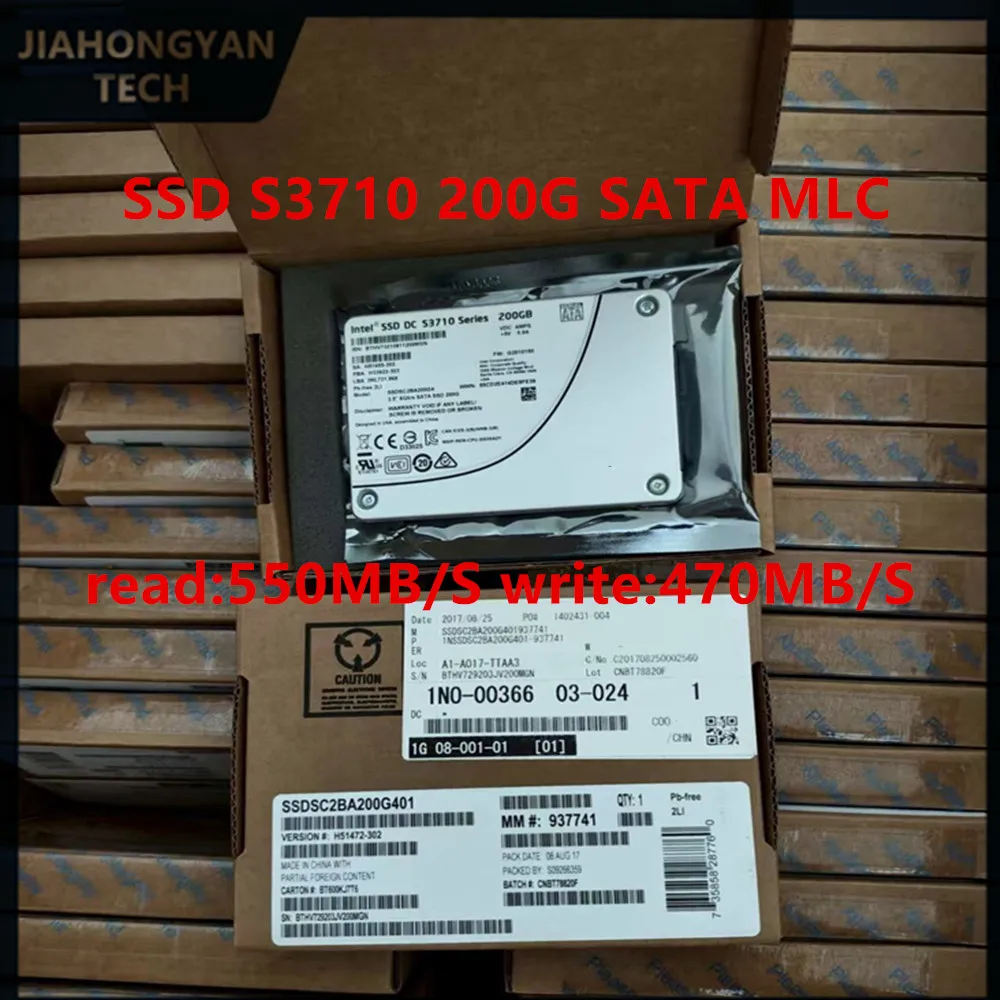 Original For Intel DC S3710 200G MLC 2.5-inch SATA3 interface enterprise-level solid-state drive compatible with lapto