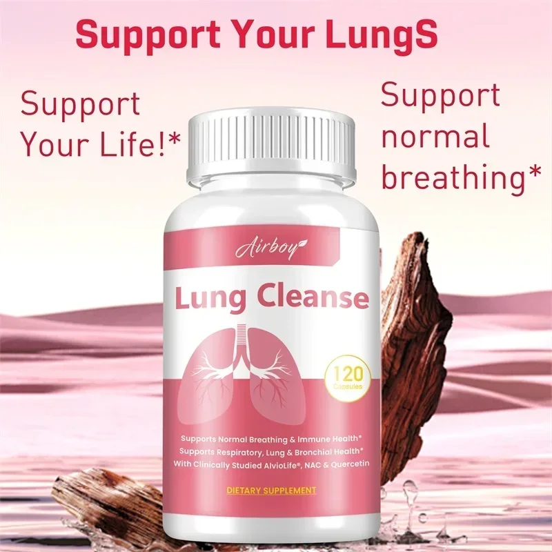 

Lung Cleanse Capsules - Helps Lung Cleanse, Support Bronchial and Respiratory Health, Skin Health - with Mullein Leaf, Quercetin