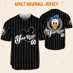 Disney Donald Duck Baseball Jersey Men's Women's Short Sleeve Jersey Disney Baseball Jersey Casual Sports Baseball Jersey