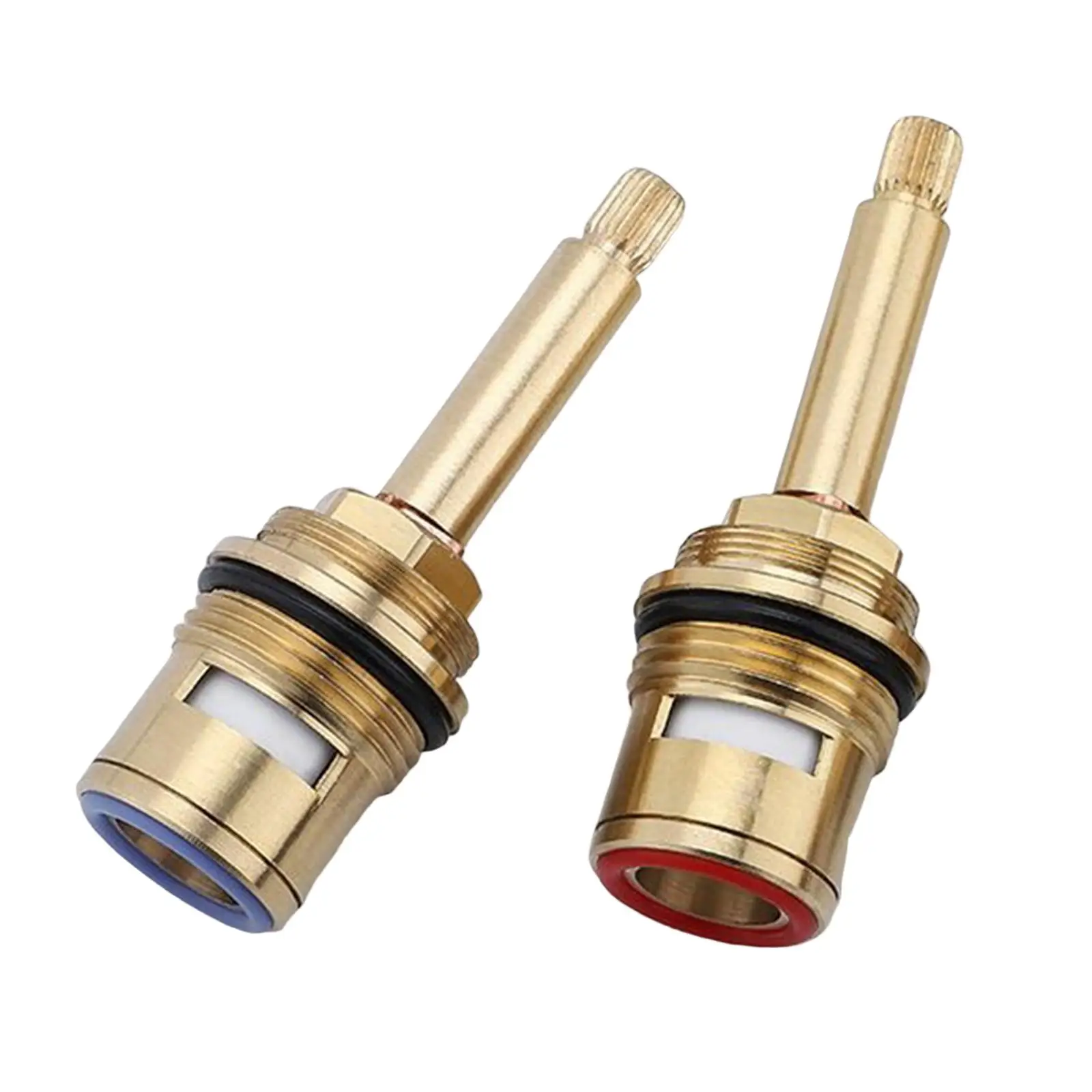 Brass Ceramic Stem Disc Cartridges Ceramic Tap Valves Drip Resistant Faucet Valves Replacements Bathroom Hot Cold Water Kitchen