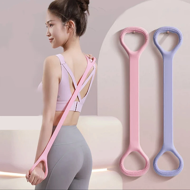 8-Figure Silicone Resistance Band Arm Back Shoulder Exercise Elastic Rope Yoga Stretching Fitness Band Gym Sports Strap Exercise