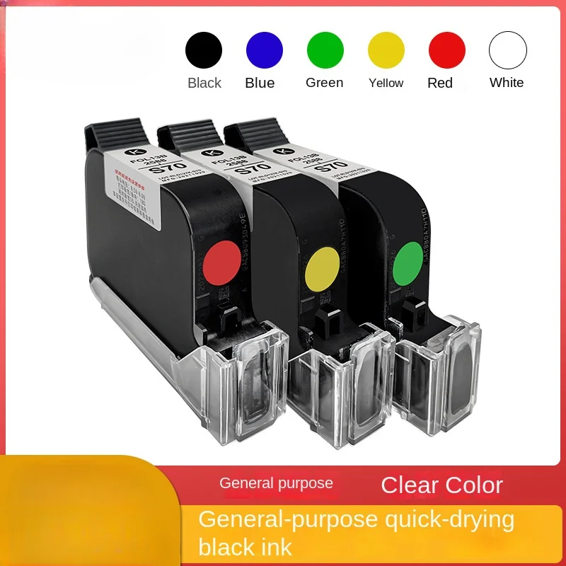 Code-Spraying Machine Special Cartridge One-Inch and a Half-Inch High Adhesion Black Quick-Drying Solvent Ink Cartridge