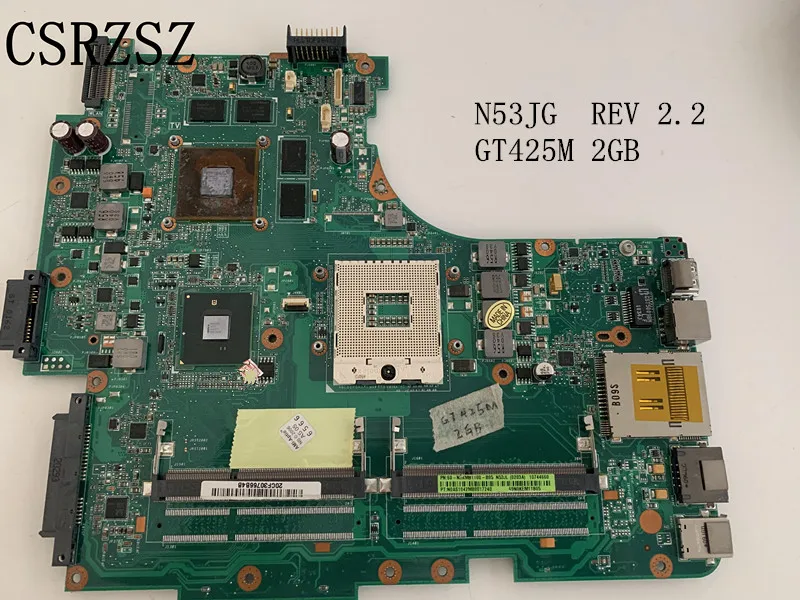 CSRZSZ  Laptop motherboard For ASUS N53JG N53JL GT425M 2GB Notebook mainboard  REV 2.2 Fully test