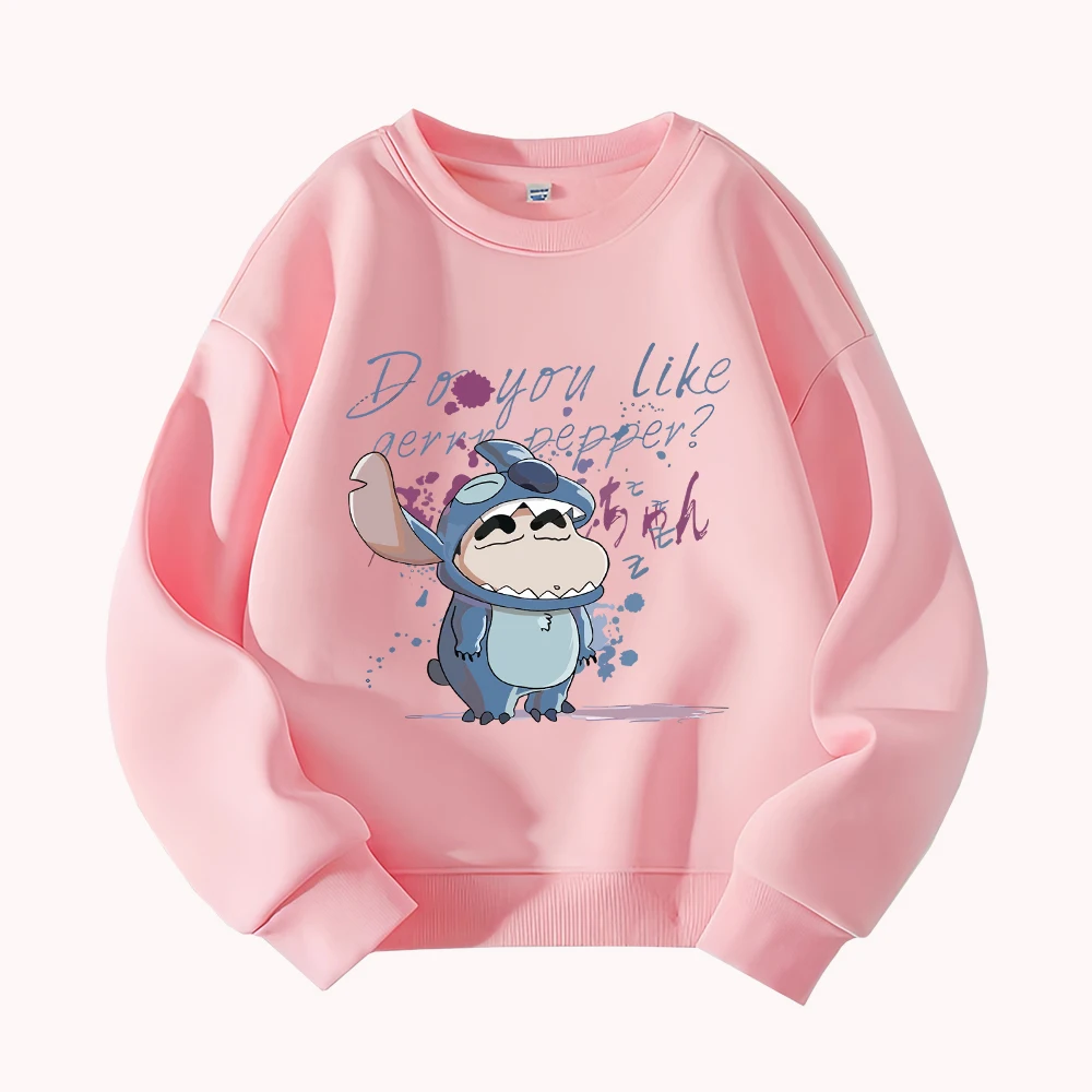 

Kids Y2K KPOP Style Crayon Shinchan Print Crewneck Sweatshirt, Cute Cartoon Graphic Pullover for Children, Casual Comfortable
