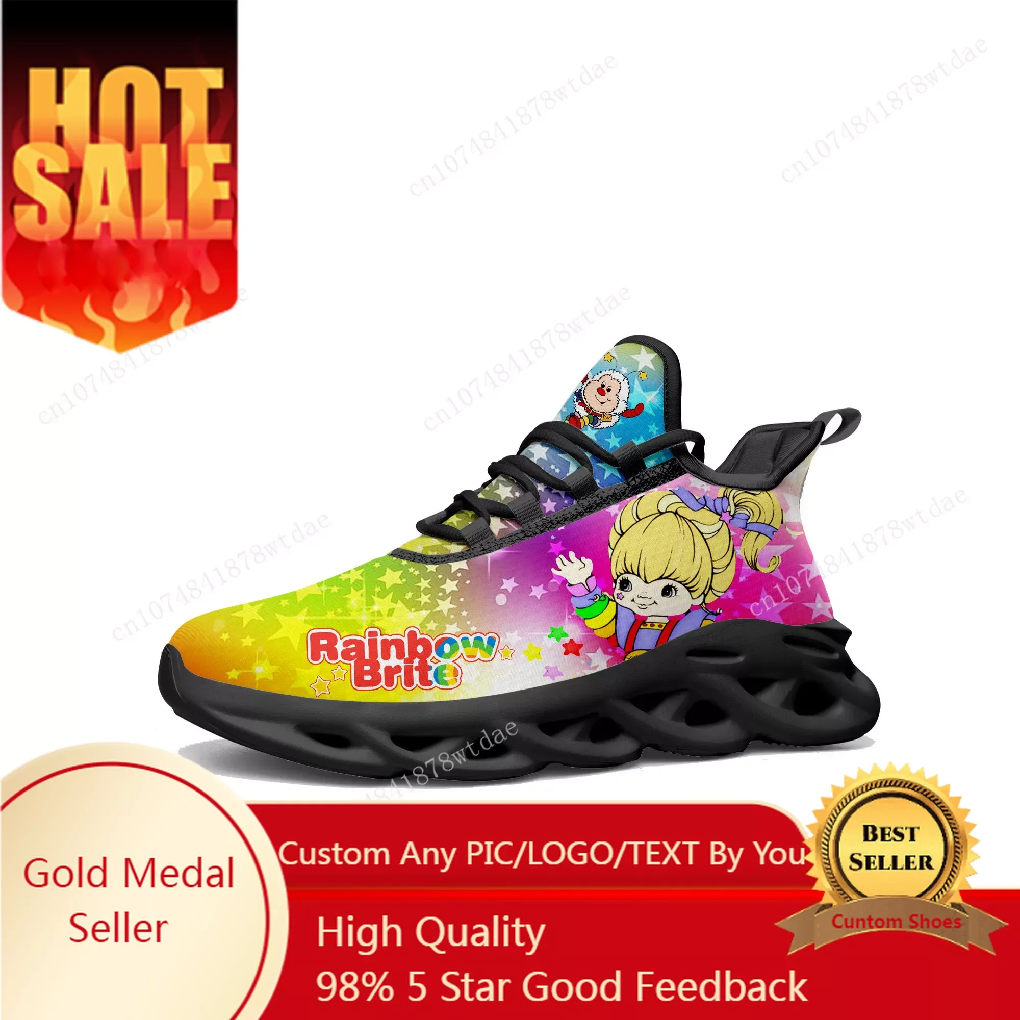 Brite Flats Sneakers Mens Womens Teenager Sports Running Shoes High Quality Rainbow Cute Anime Custom Lace Up Mesh Footwear