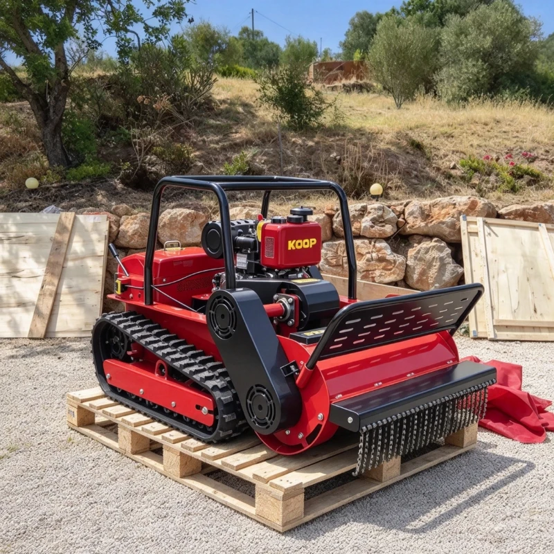 All Terrain Remote Lawn Cutter Wear-resistant Blades Wireless Control For Farm Slope Grass Cutting Customized