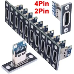 USB 3.1 Type C Socket with Screw Fixing Plate 2/4 Pin Female Connectors USB Jack Charging Port For Mobile Phones Computer Tablet