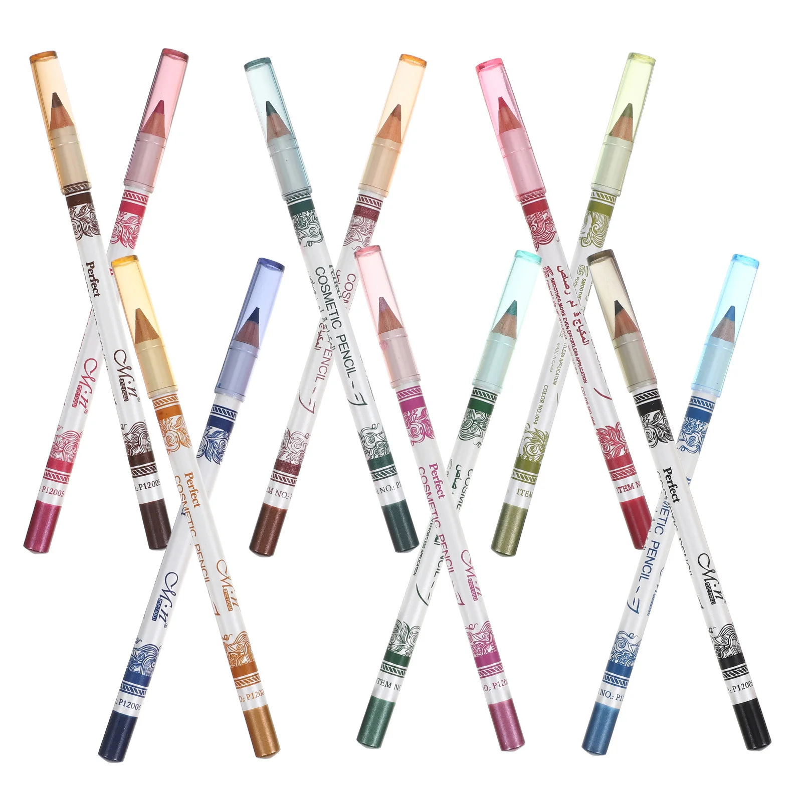 Juego de lápices delineadores de ojos de colores, 12 Uds., resistente al agua, secado rápido, fácil de quitar, Kit de maquillaje de varios colores, lápices delineadores de ojos de colores