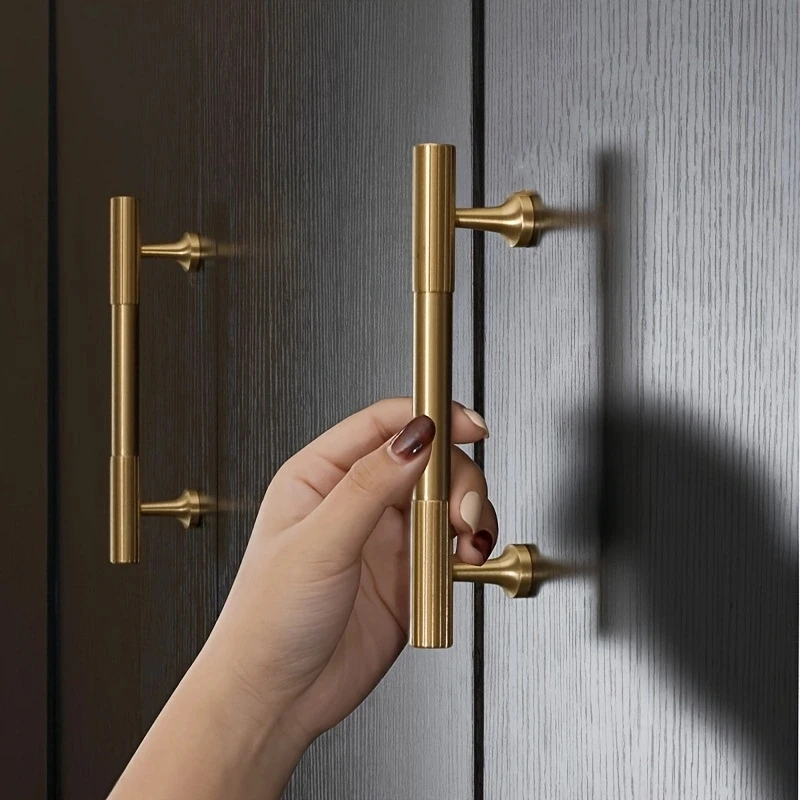 Golden aluminum alloy  Cabinet Handles Drawer Pulls Kitchen Hardware for Cabinets Pulls Brushed Gold Cupboard Drawer Handles