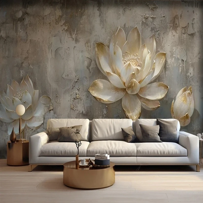 MU7315 Custom Photo Mural Oil Painted Graffiti Art Rose Flower Painting Wallpaper Home Decor Wall Covering Background 3D