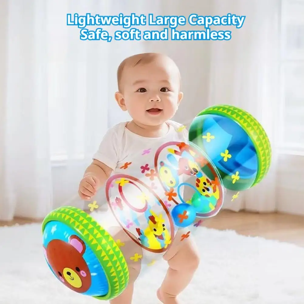 Inflatable Baby Crawling Roller Toy with Rattle and Ball PVC Early Development Fitness Toys Early Educational Toy For Children