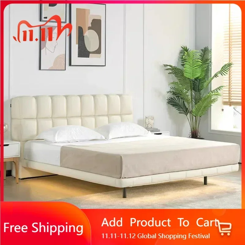 Office Modern Luxury Bed Modern High Quality Safe Headboard Relax Fashionable Bed Frame Wood Study Camas Queen Trendy Furniture