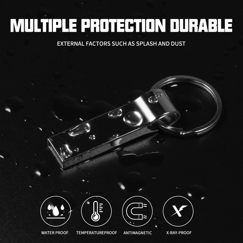 Mini Pen Drive Metal USB 2.0 Flash Drives 128GB 64GB Key Ring Memory Stick Creative Business Gift USB Stick for Computer U Disk