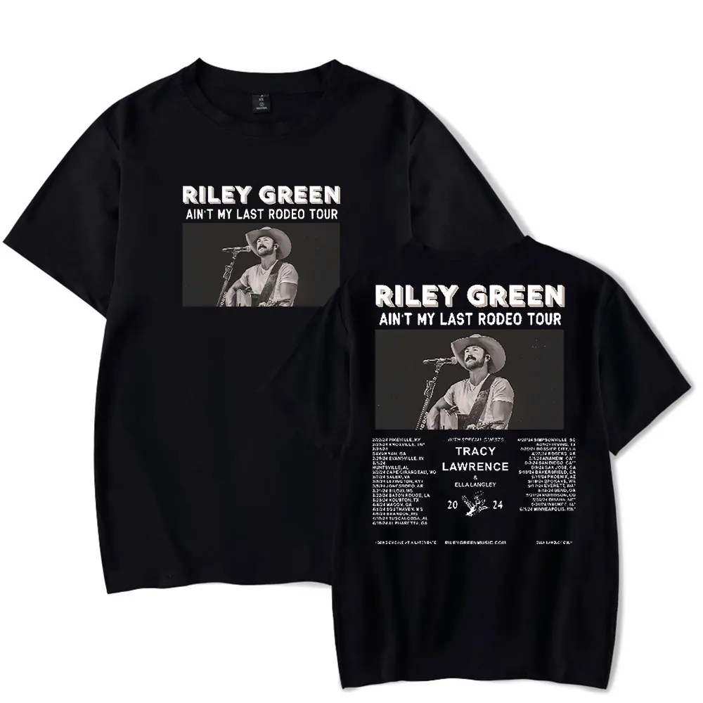 Riley Green 2024 The Ain’t My Last Rodeo Tour Merch T-shirts Women Men Fashion Casual Short Sleeve Tee