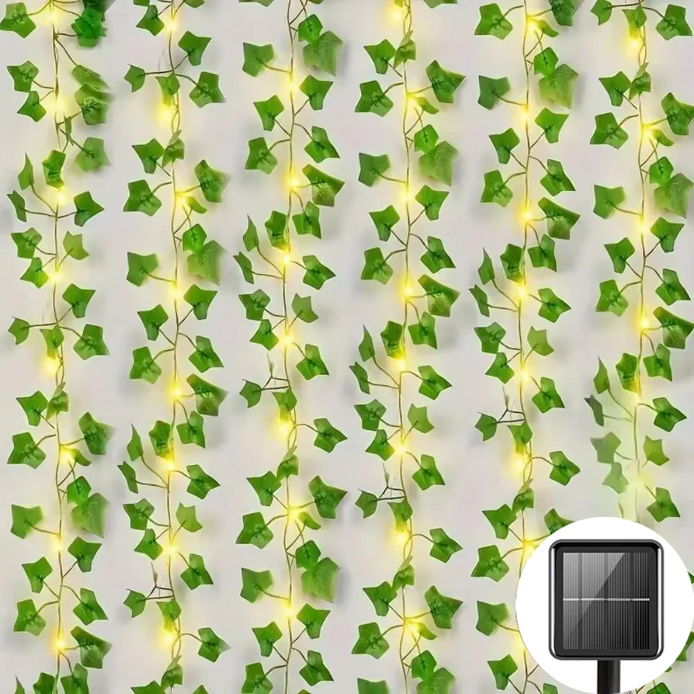 

2/5/10M Solar Ivy Vine String Light Outdoor Artificial Flower Vine Atmosphere Lamp for Home Party Holiday Wedding Decoration