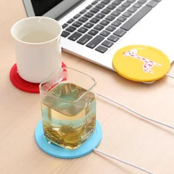 USB Power Suply Tea Coffee Cup Mug Warmer Heating Cup Mat Pad Coasters for Office xqmg Electric Heating Pads Warming Products