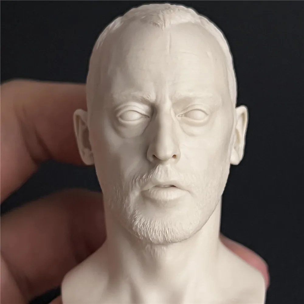 

Painting Exercise Unpainted 1/6 Scale Jean Reno Leon Head Sculpt Model For 12 inch Action Figure Dolls Body