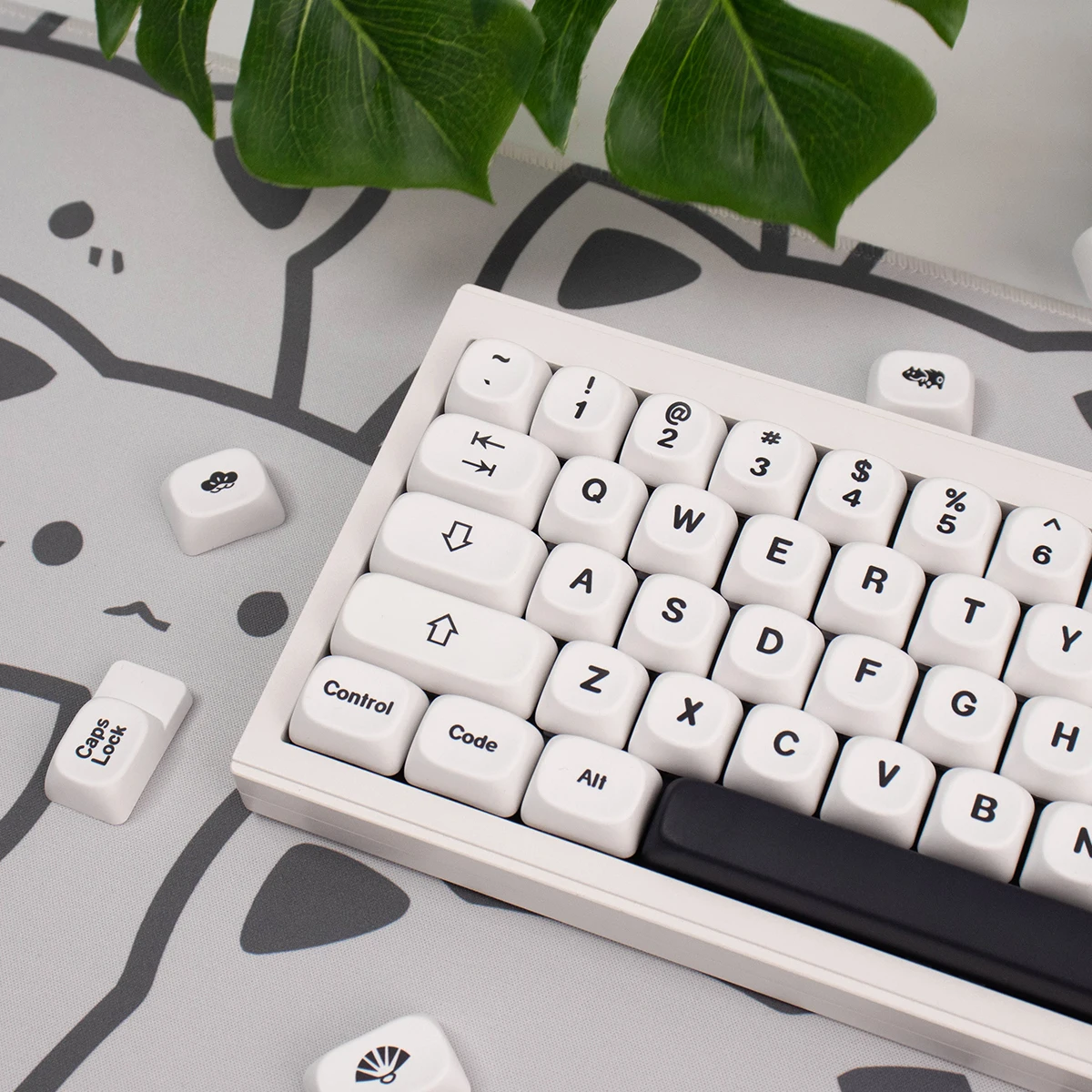 Imagem -04 - Original Minimalismo Keycaps Conjunto para Teclado Mecânico Inglês Alemão Preto Branco Perfil Moa Apto para Uso de Escritório