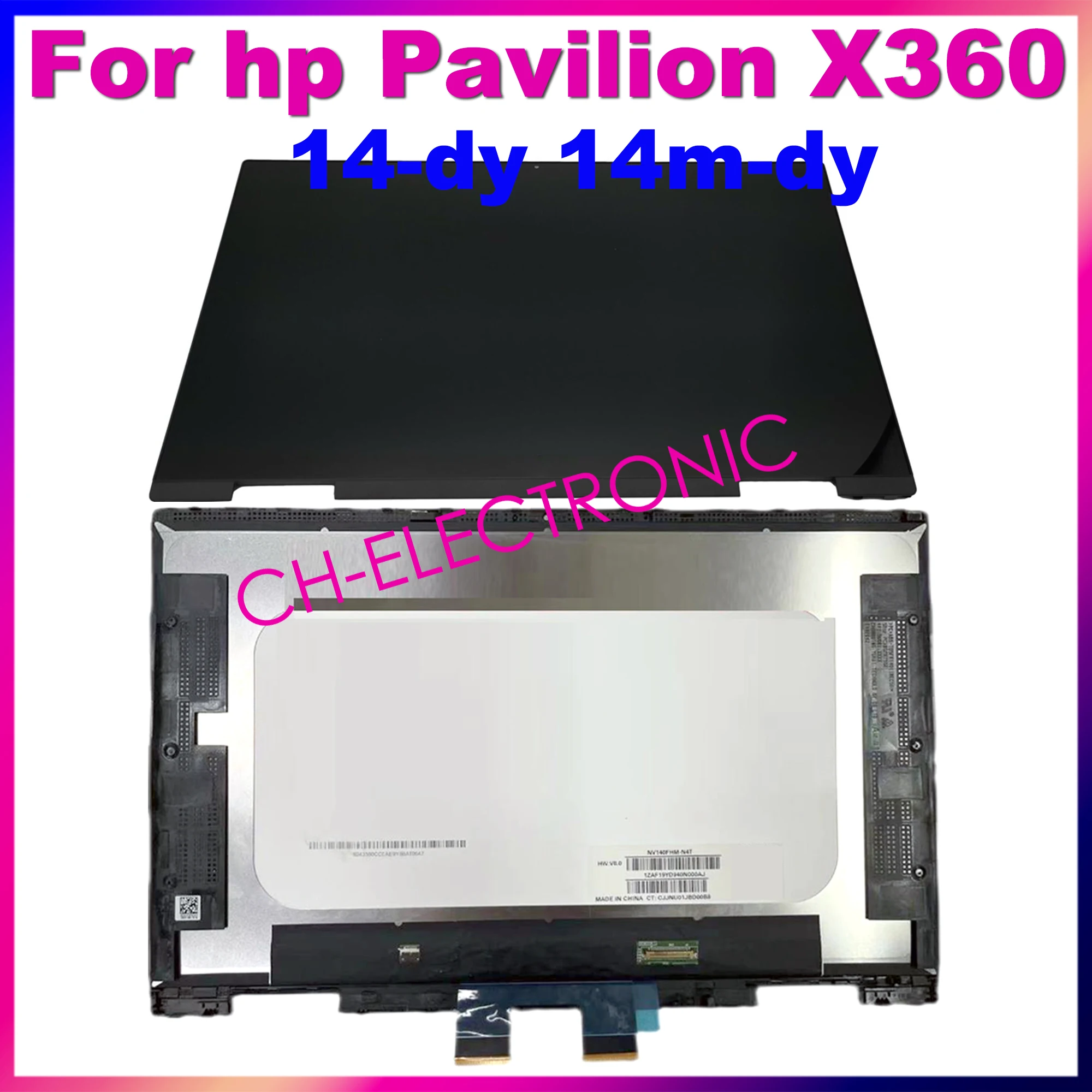 

14" FHD LCD Display Touch Screen For HP Pavilion X360 Convetible 14-dy 14M-DY Assembly Digitizer 1920x1080 M45013-001 With Frame