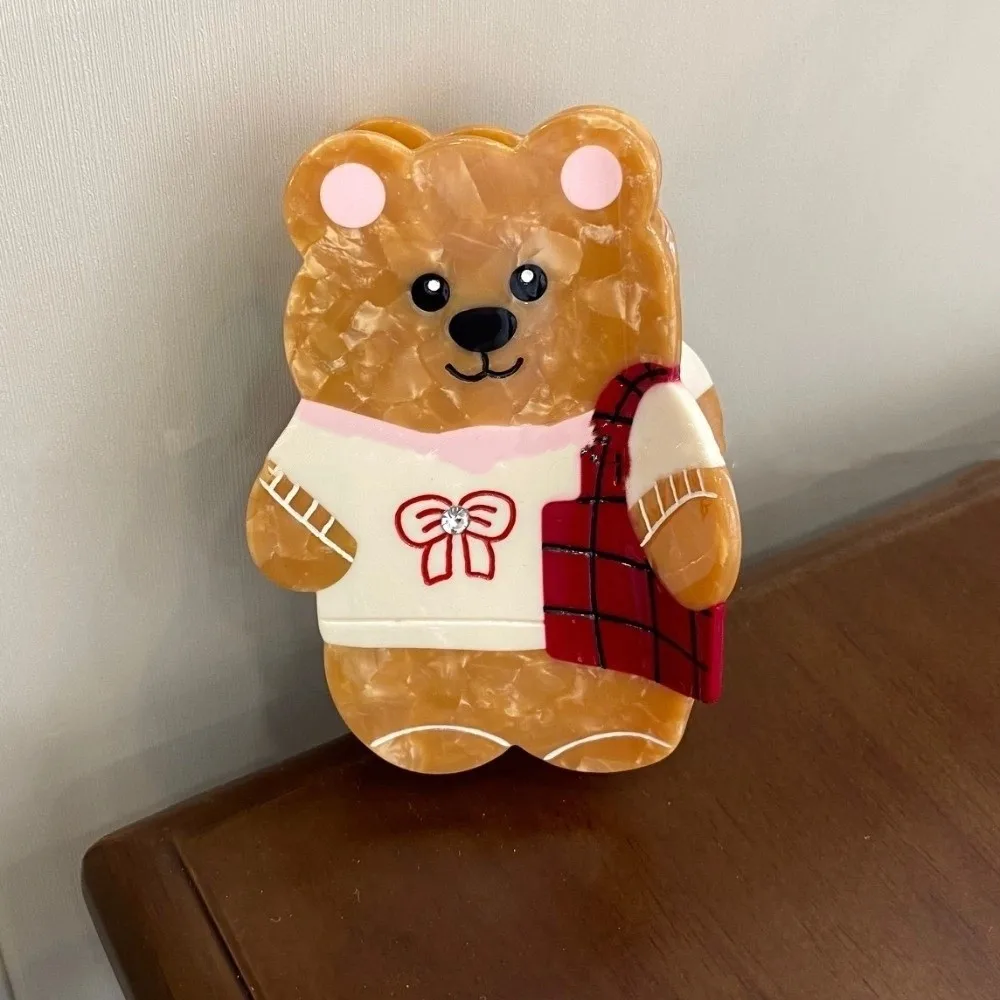 

Fashion Korean Style Cartoon Bear Shark Clip Acetic Acid Kawaii Cute Hair Carb Clip Creative Bow Small Hair Claw Female