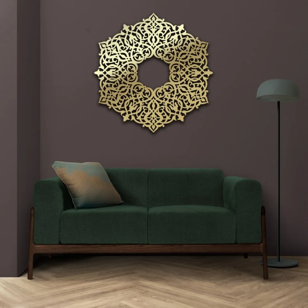 Arabic Script Metal Wall Art Muslim Home Decor Islamic Ornament Festival Blessing Token Arabian Style Holy Book Display Plaque