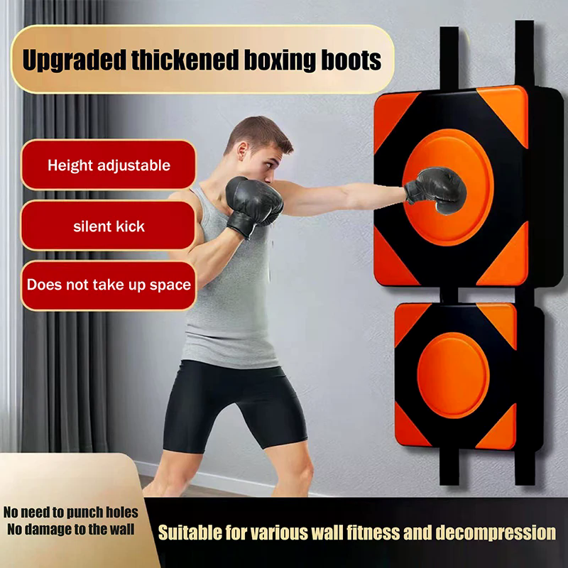  Adjustable Wall Punching Leather Pad Boxing Target Blocking Wall-Mounted Taekwondo Training Sandbags Fighting Gear Room Home Use 