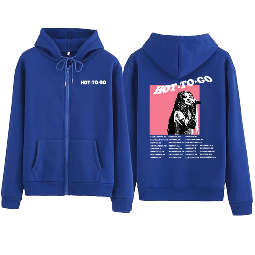 Heiß zu gehen Chappell Roan Reiß verschluss Hoodie heiß zu gehen Musik Hoodie Harajuku Pullover Tops Fan Geschenk Reiß verschluss Hoodie