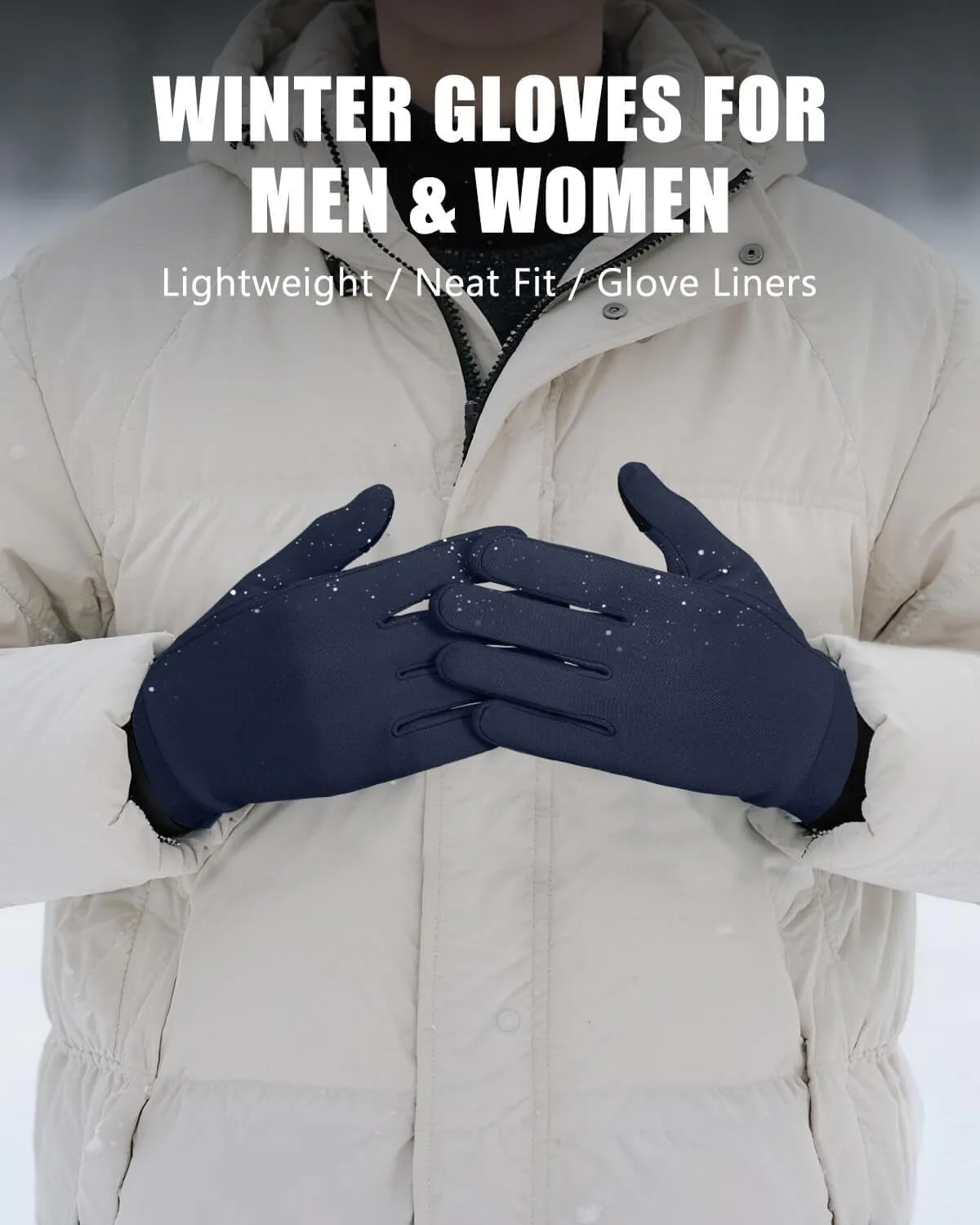 قفازات شتوية خفيفة الوزن من Aegend للرجال والنساء، قفازات جري دافئة، بطانات قفازات حرارية تعمل باللمس لقيادة الطقس البارد، C #5