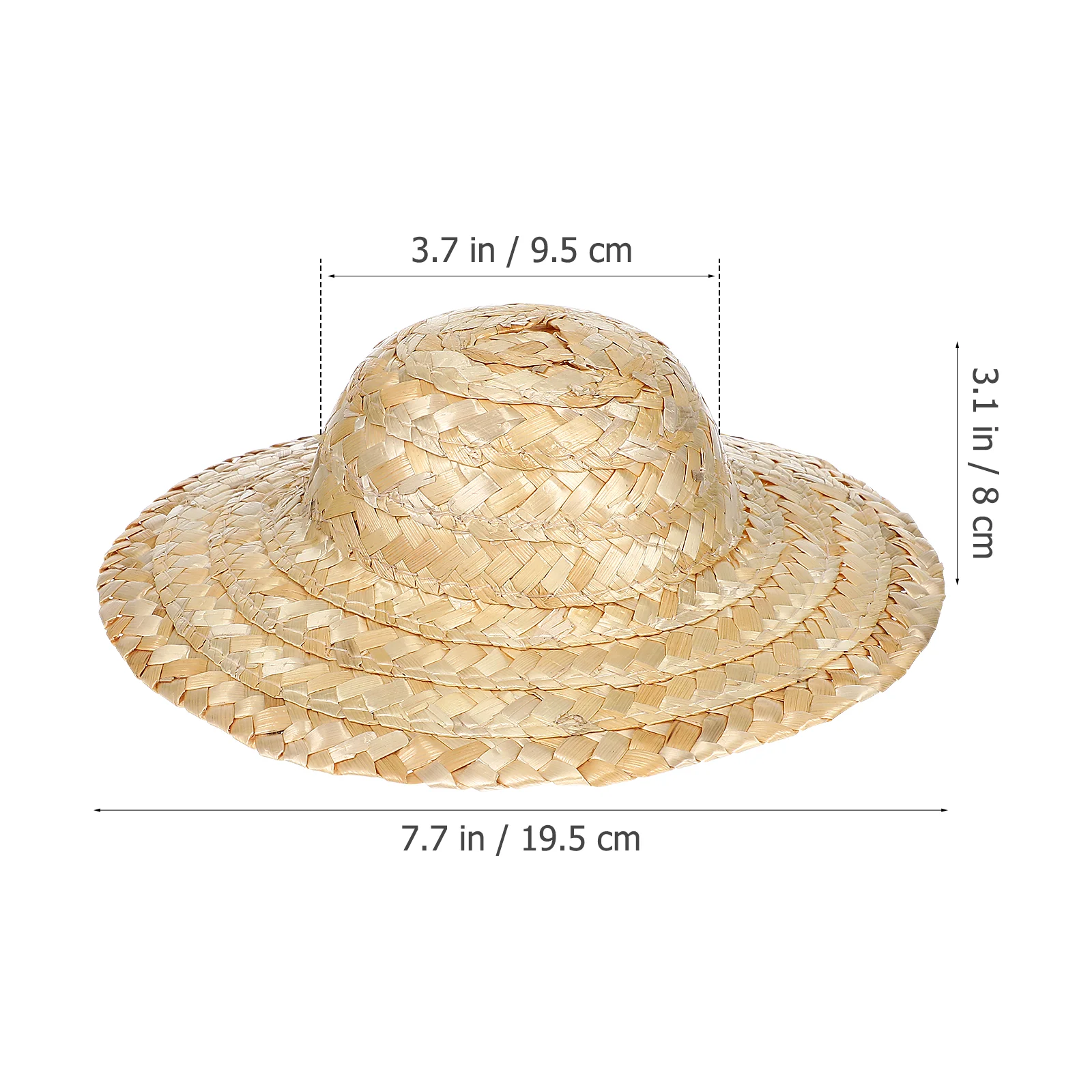 2 Pcs Flower Accessories Braided Straw Hat Photo Ornaments Mini Decorative Caps Man