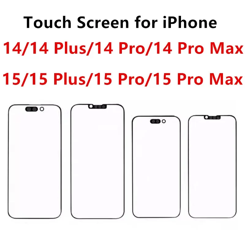 15Pro Outer Glass For iPhone 15 14 Pro Max Plus iphone14 Touch Screen Front Panel Repair LCD Display Repair Parts + OCA