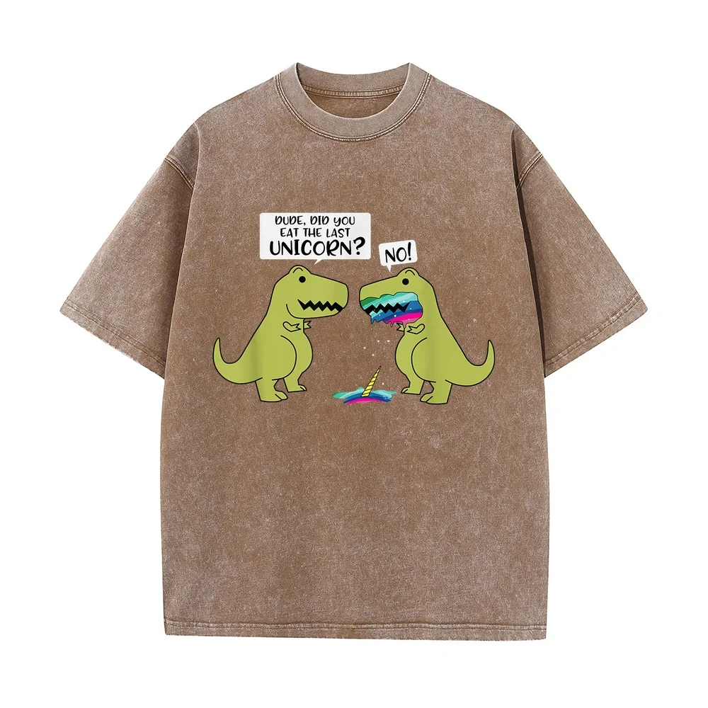 Funny Did You Eat The Last Unicorn Dinosaur Short Sleeve T-Shirt Man Clothing Vêtement Homme Футболка Fitted Casual Tee Summer