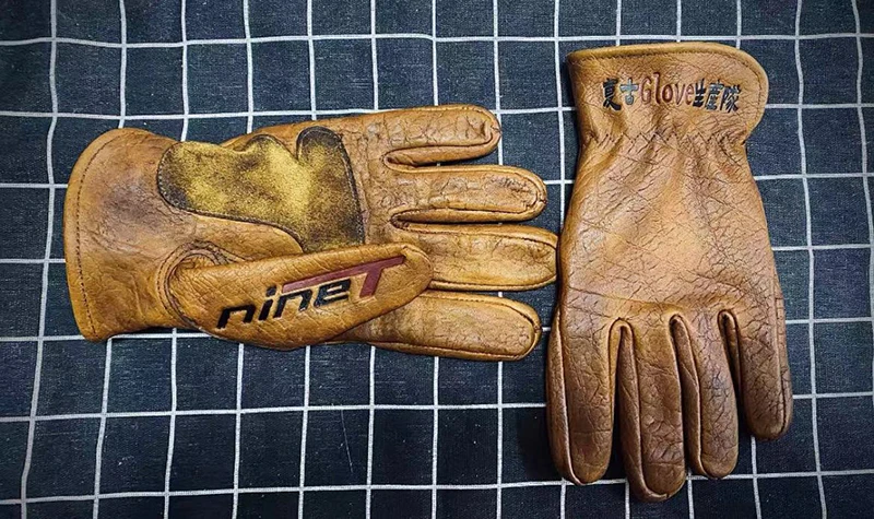 Vintage Leather Motorcycle Racing Glove Guantes Moto Luvas Full Finger Motocross MTB Biker Gloves Touchscreen Knight Glove