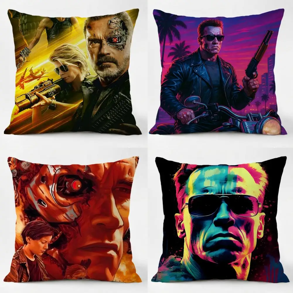 Relentless Futuristic Movie T-The Terminator Cushion Cover Sofa Home Living Room Car Decor Washable Decorative Square Pillowcase