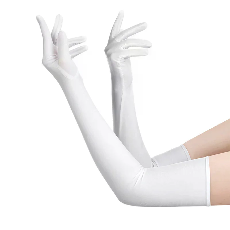 High Elastic Spandex Sun Protection Gloves Party Nightclub Wedding Performance Black Quality