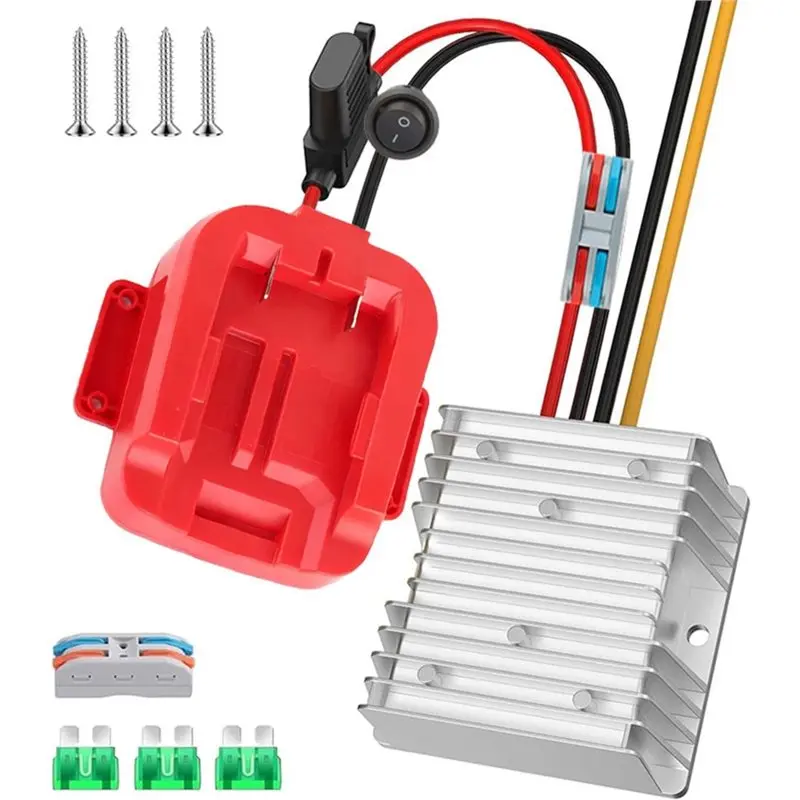 AT63-For 20V Lithium Battery Compatible Step Down Converter 20V-12V Buck Regulator With Fuse Switch 20A 240W