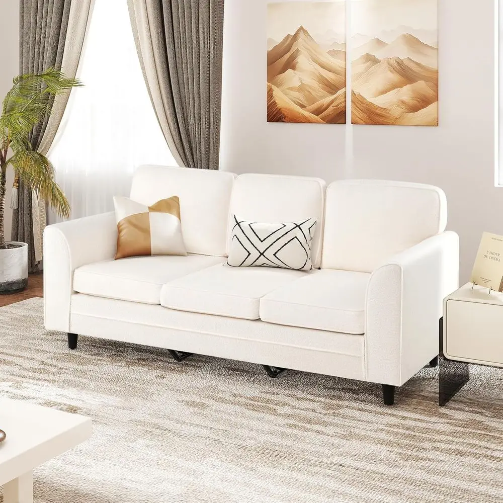 3 Seater Sofa - 79 Modern Upholstered Couch With Armrests, …