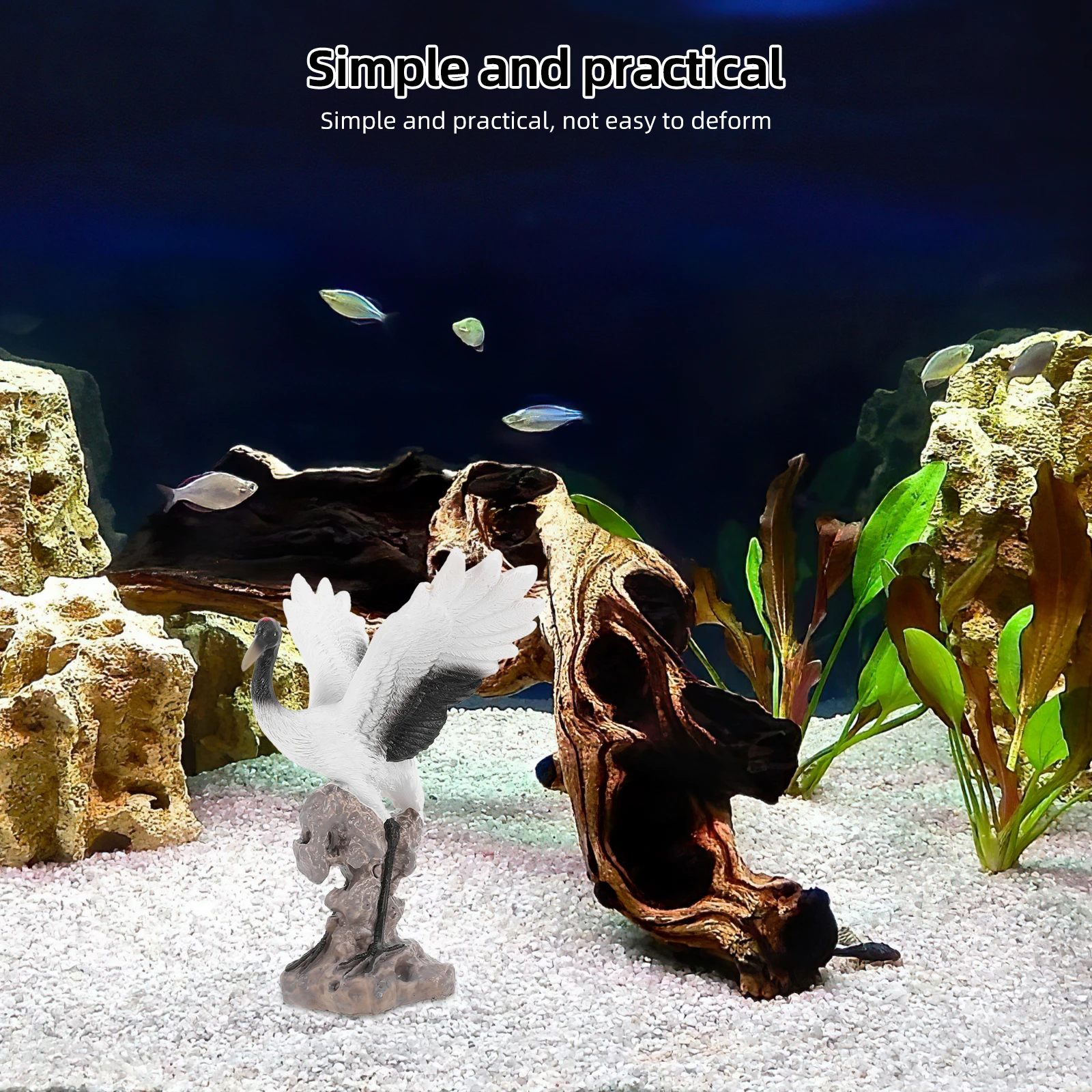 

Water Scene Decoration Crane Statues Realistic Bird Figurines Garden Outdoor Sculptures Fish Tank Decor Bonsai Accessories Home