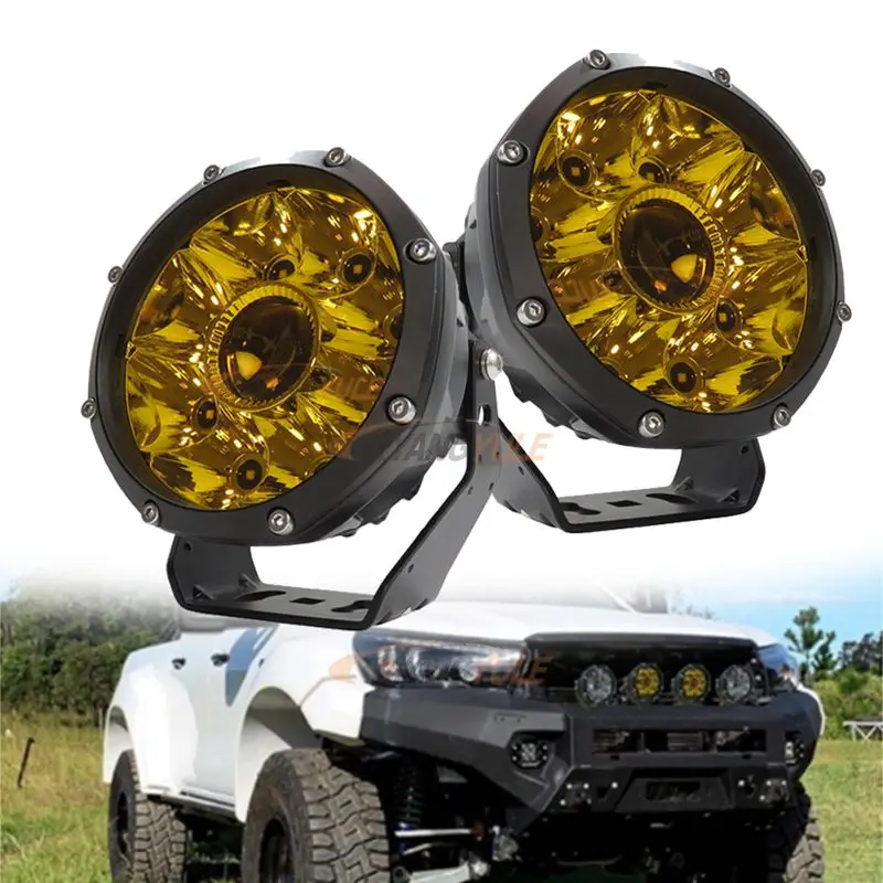 

5 Inch 9 - 30V 3000K Yellow Light Three Sides Illuminated LED Light Bar for Trucks / Motorcycles / Car SUV with DRL Angel Eye