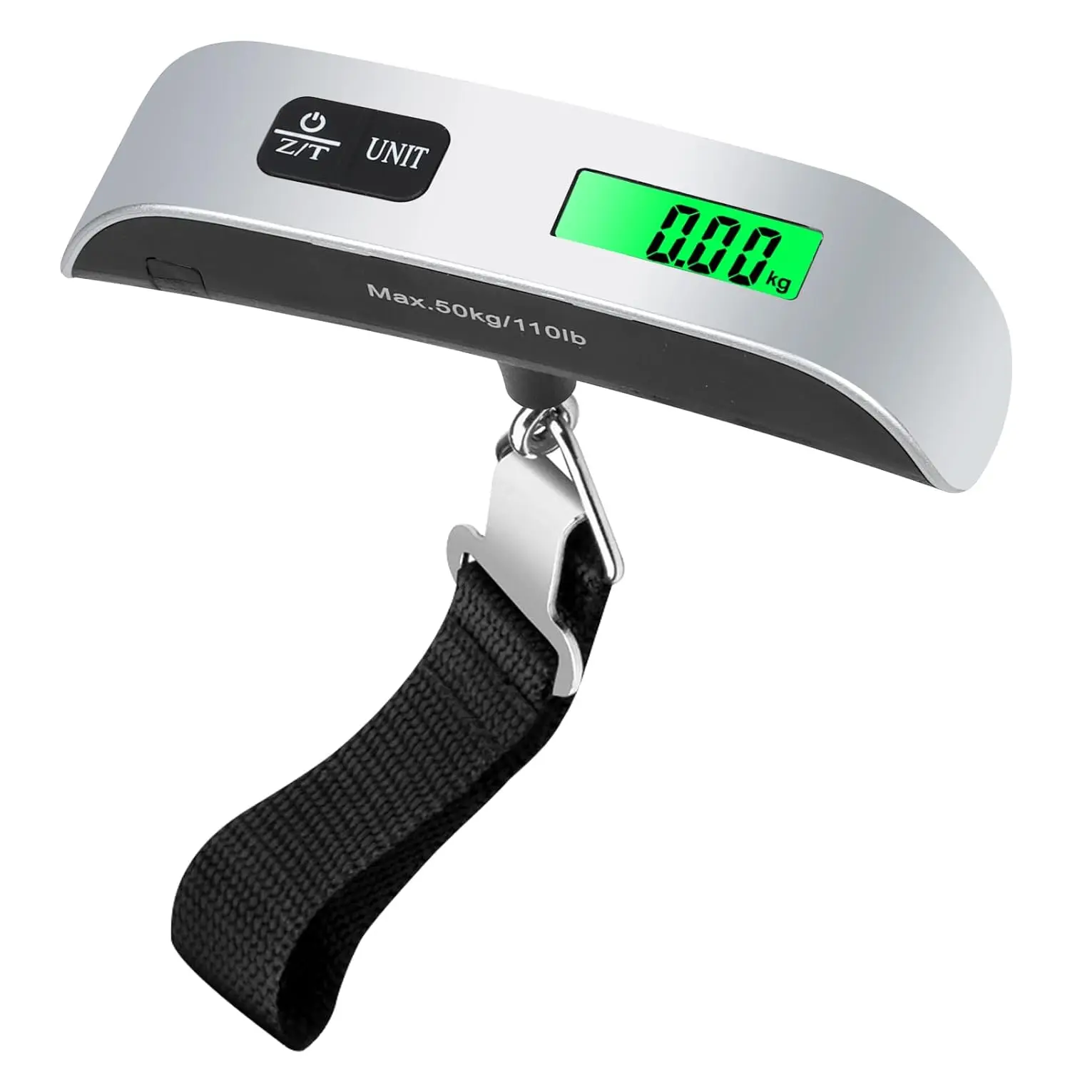 110lb/50kg Handheld Luggage Scale LCD Digital Electronic Suitcase Scale Handled Travel Bag Weighting Fish Hook Hanging Scale