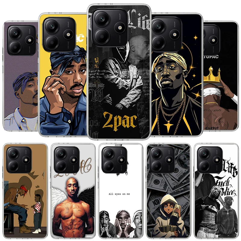 Rapper 2pac Singer Tupac Phone Case For Xiaomi Redmi Note 15 14 13 12 11 10 Pro Plus 14S 12S 11S 11T 11E 10S Soft Fundas Shell R
