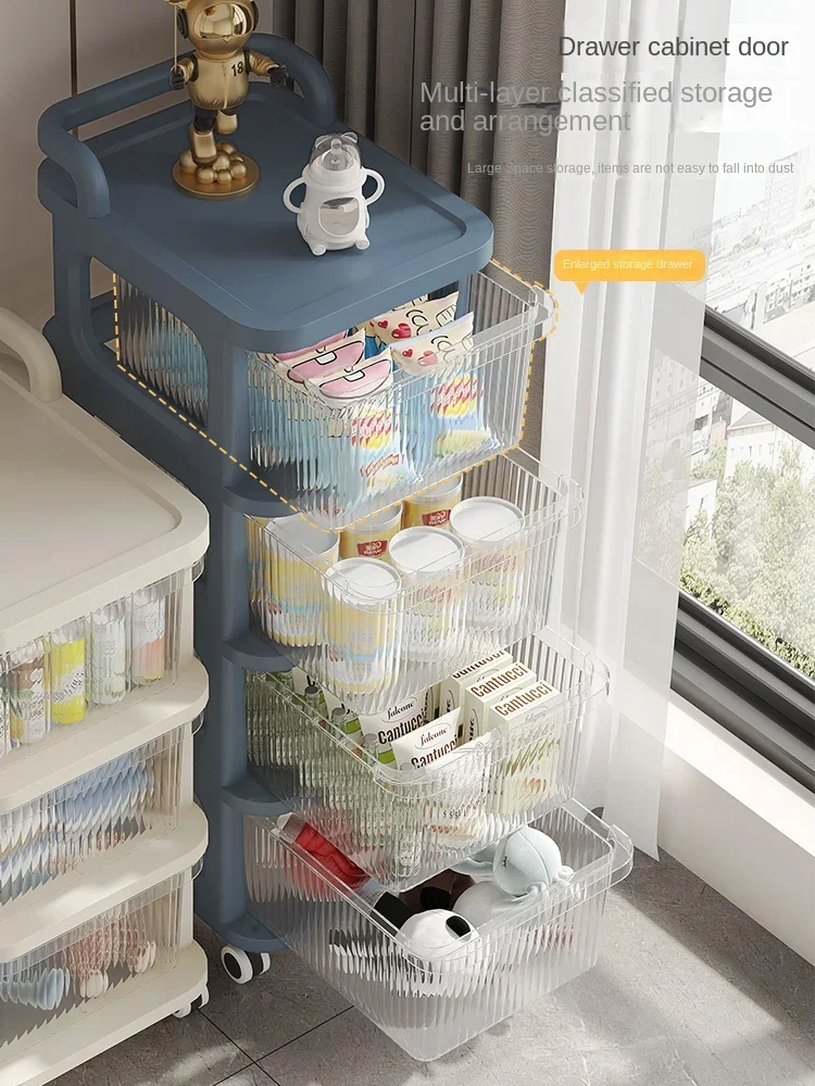 ZL Storage Cabinet Snack Trolley Removable Baby Toy Storage Shelf