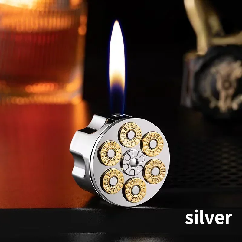 2024 New Strange Creative Casino Chips Metal Lighter Gas Personality Butane Torch Lighter Oil Smoking Portable Mini Fun Gadgets